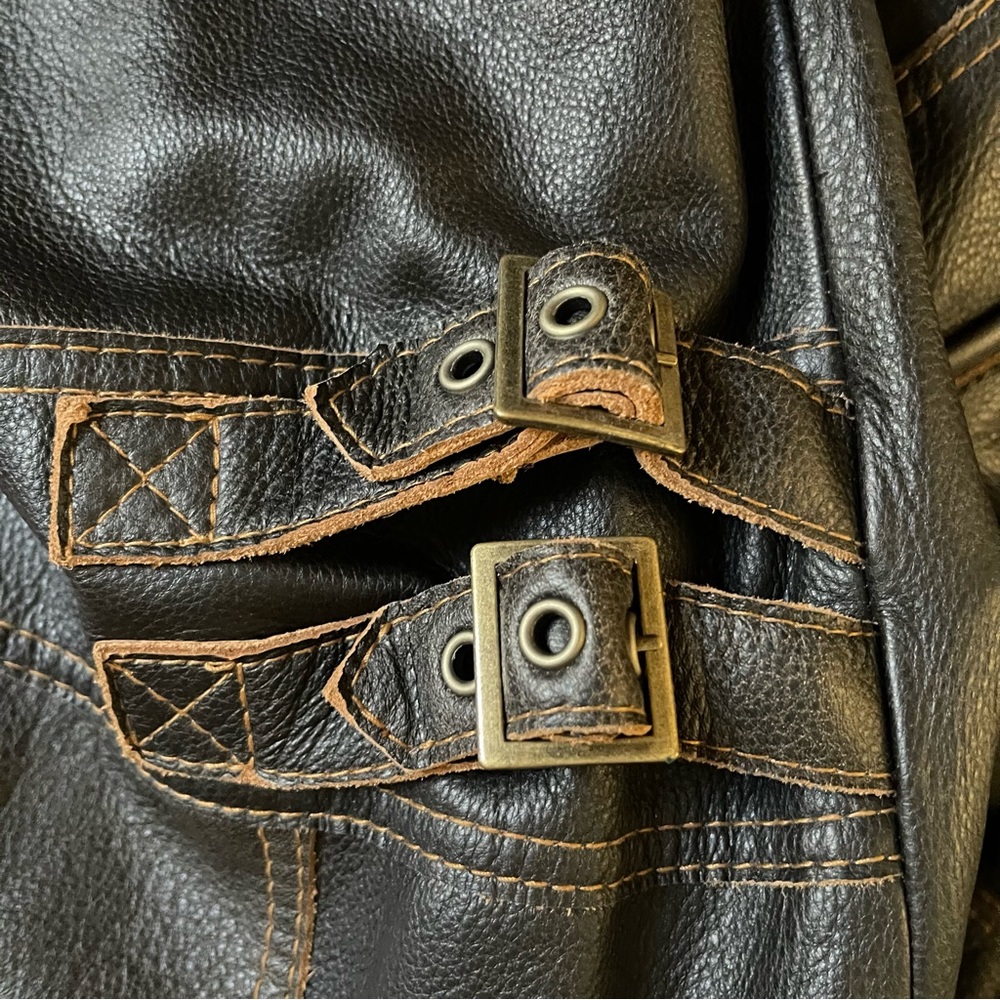 Roque Leather by Reilly Olmes Jacket - Brown. Mens: Large - Picture 8 of 13